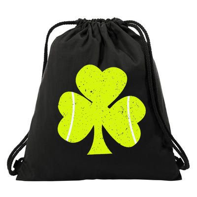 Tennis Ball St Patricks Day Shamrock Drawstring Bag
