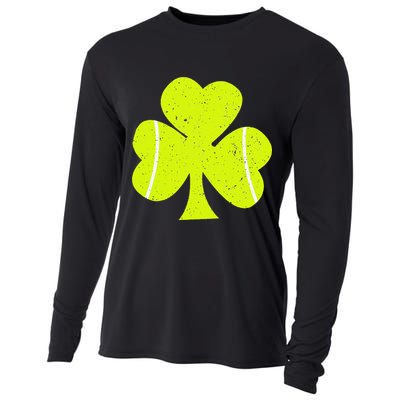 Tennis Ball St Patricks Day Shamrock Cooling Performance Long Sleeve Crew