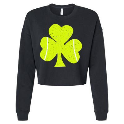 Tennis Ball St Patricks Day Shamrock Cropped Pullover Crew