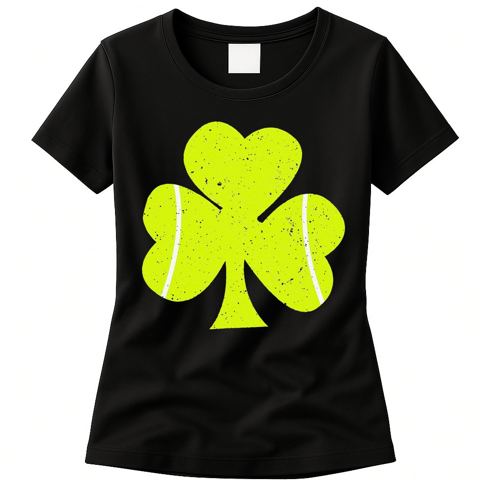 Tennis Ball St Patricks Day Shamrock Womens T-Shirt