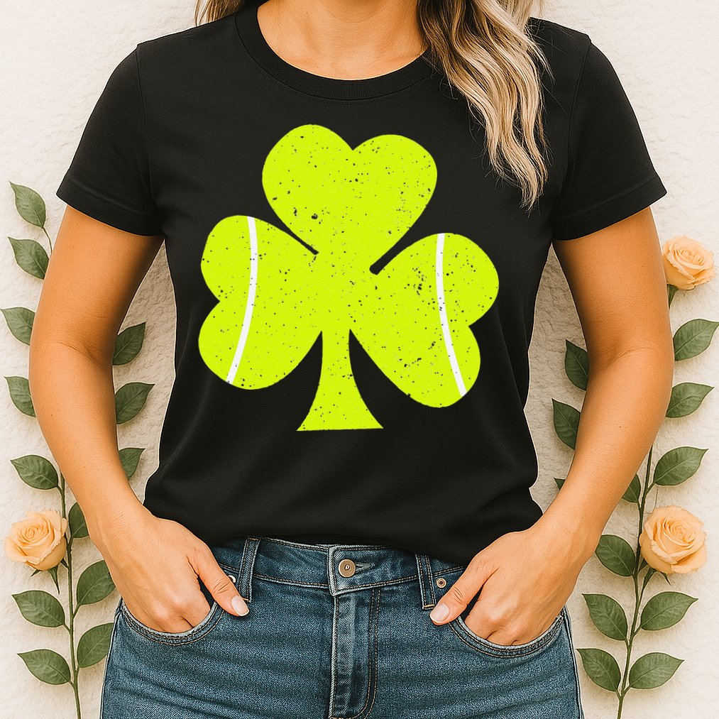 Tennis Ball St Patricks Day Shamrock Womens T-Shirt