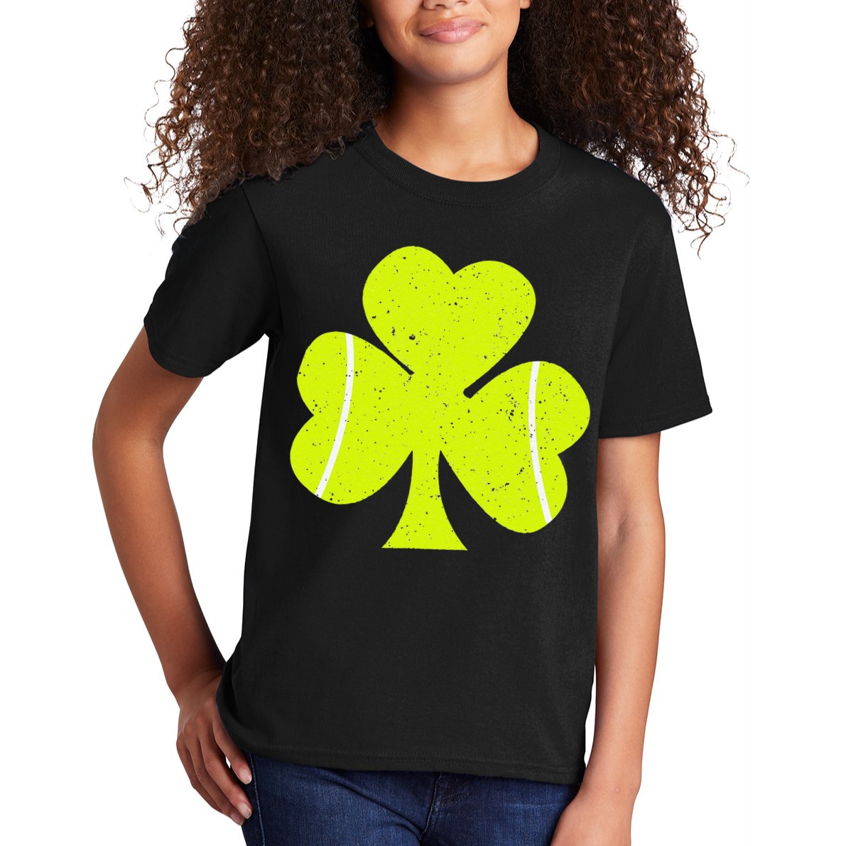 Tennis Ball St Patricks Day Shamrock Kids T-Shirt
