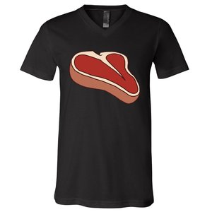 T Bone Steak Last Minute Halloween Costume Funny Gift V-Neck T-Shirt