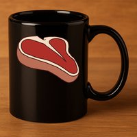 T Bone Steak Last Minute Halloween Costume Funny Gift 11oz C Handle Ceramic Mug