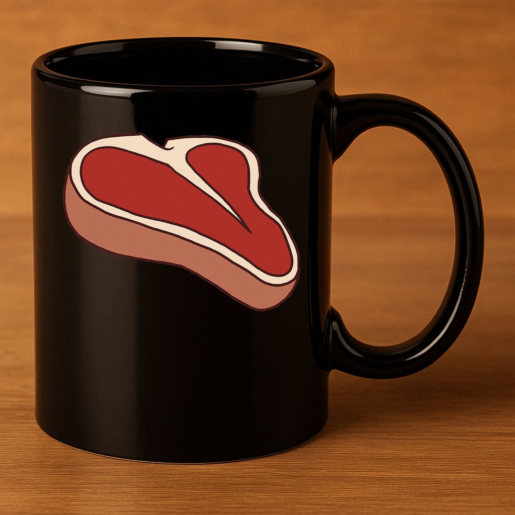T Bone Steak Last Minute Halloween Costume Funny Gift 11oz C Handle Ceramic Mug
