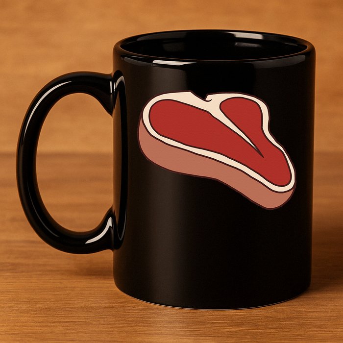 T Bone Steak Last Minute Halloween Costume Funny Gift 11oz C Handle Ceramic Mug