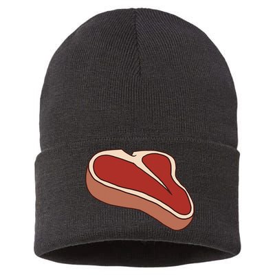 T Bone Steak Last Minute Halloween Costume Funny Gift Sustainable Knit Beanie