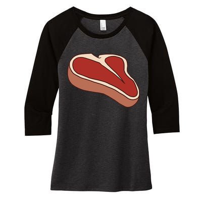 T Bone Steak Last Minute Halloween Costume Funny Gift Women's Tri-Blend 3/4-Sleeve Raglan Shirt
