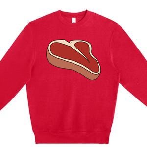 T Bone Steak Last Minute Halloween Costume Funny Gift Premium Crewneck Sweatshirt