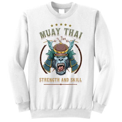 Thai Boxing Strength And Skill Muay Thai And Samurai Sweatshirt