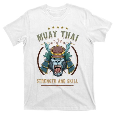 Thai Boxing Strength And Skill Muay Thai And Samurai T-Shirt