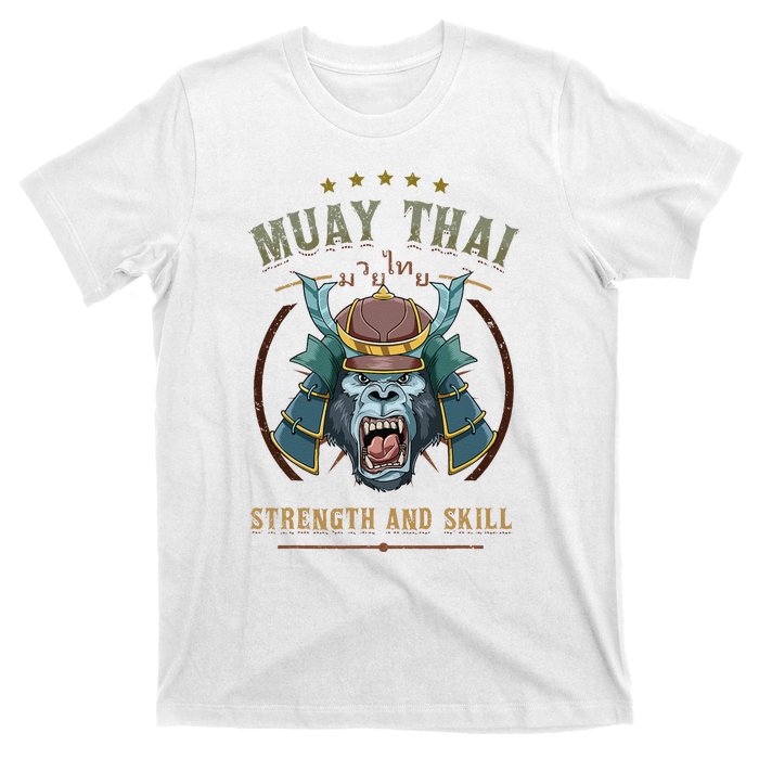 Thai Boxing Strength And Skill Muay Thai And Samurai T-Shirt