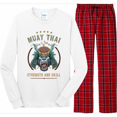 Thai Boxing Strength And Skill Muay Thai And Samurai Long Sleeve Pajama Set