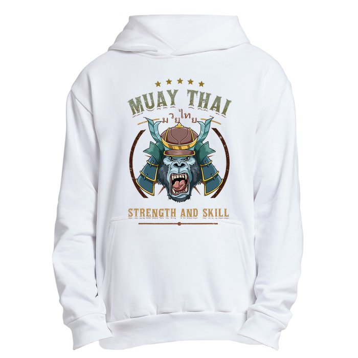 Thai Boxing Strength And Skill Muay Thai And Samurai Urban Pullover Hoodie