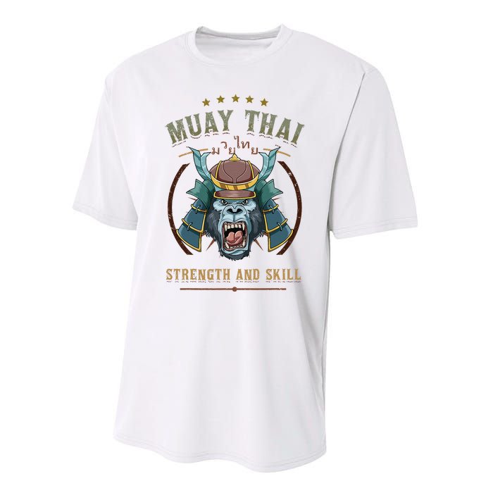 Thai Boxing Strength And Skill Muay Thai And Samurai Performance Sprint T-Shirt