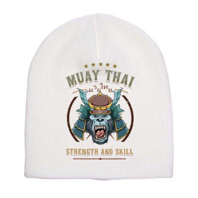 Thai Boxing Strength And Skill Muay Thai And Samurai Short Acrylic Beanie