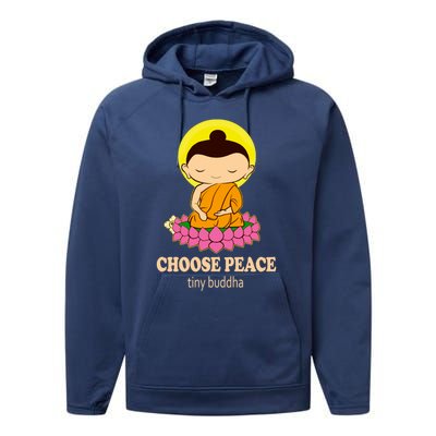 Tiny Buddha Spiritual Buddhism Meditation Quote Zen Buddhist Gift Performance Fleece Hoodie