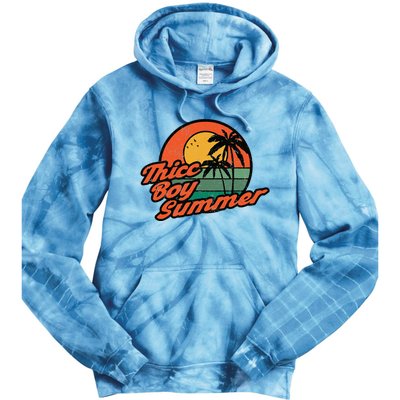 Thicc Boy SummerFunny Retro Vintage Design Tie Dye Hoodie