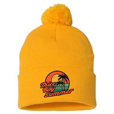 Thicc Boy SummerFunny Retro Vintage Design Pom Pom 12in Knit Beanie