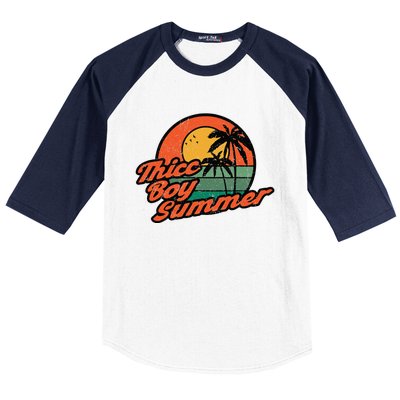 Thicc Boy SummerFunny Retro Vintage Design Baseball Sleeve Shirt