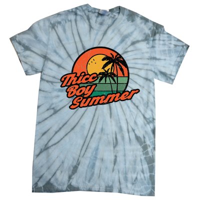 Thicc Boy SummerFunny Retro Vintage Design Tie-Dye T-Shirt