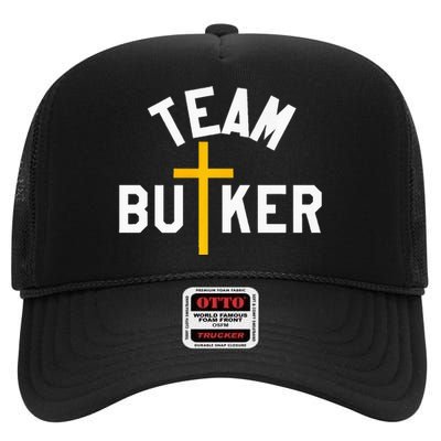 Team Butker Surname Christianity Cross Family Name High Crown Mesh Back Trucker Hat