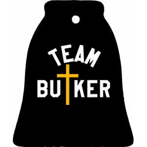 Team Butker Surname Christianity Cross Family Name Ceramic Bell Ornament