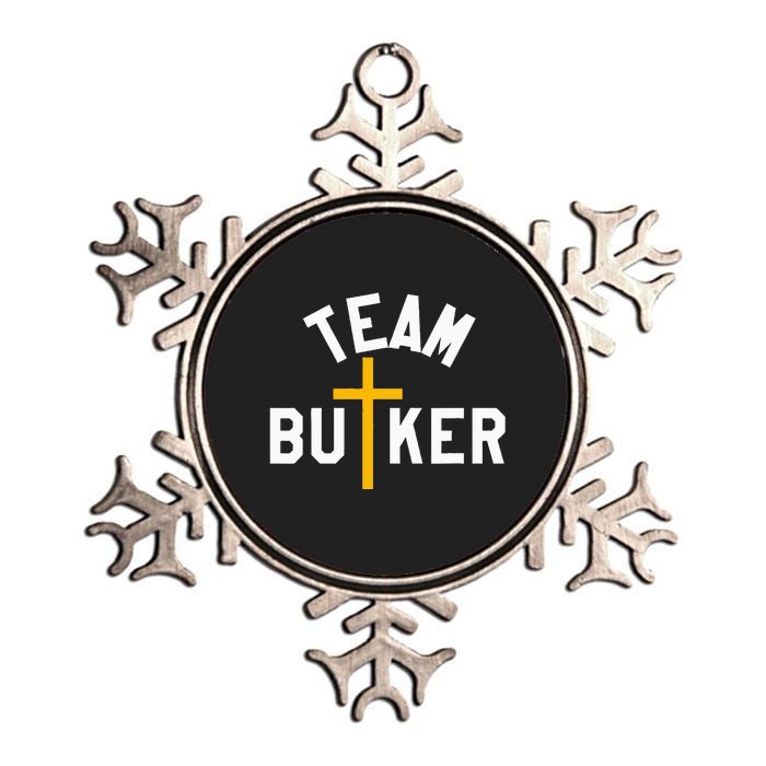 Team Butker Surname Christianity Cross Family Name Metallic Star Ornament