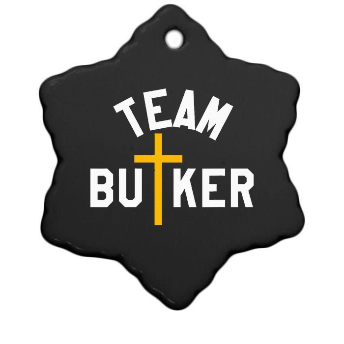 Team Butker Surname Christianity Cross Family Name Ceramic Star Ornament