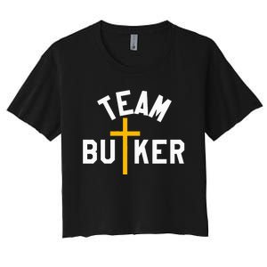 Team Butker Surname Christianity Cross Family Name Women's Crop Top Tee