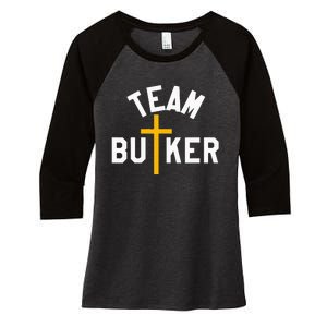 Team Butker Surname Christianity Cross Family Name Women's Tri-Blend 3/4-Sleeve Raglan Shirt