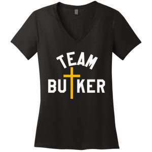 Team Butker Surname Christianity Cross Family Name Women's V-Neck T-Shirt