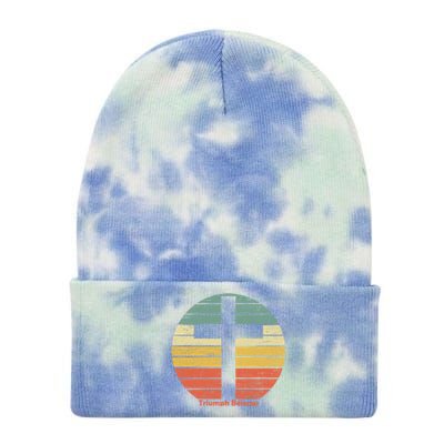 Triumph Belongs To The Risen Jesus Christ Happy Easter Gift Tie Dye 12in Knit Beanie