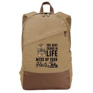 The Best Things In Life Mess Up Your Hair UTV SXS Cotton Canvas Backpack