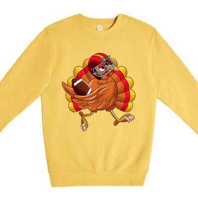 Turkey Bowl Thanksgiving Football Player Costume Gift Premium Crewneck Sweatshirt