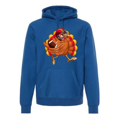 Turkey Bowl Thanksgiving Football Player Costume Gift Premium Hoodie