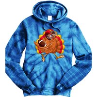 Turkey Bowl Thanksgiving Football Player Costume Gift Tie Dye Hoodie