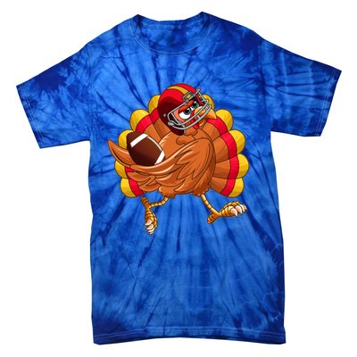 Turkey Bowl Thanksgiving Football Player Costume Gift Tie-Dye T-Shirt