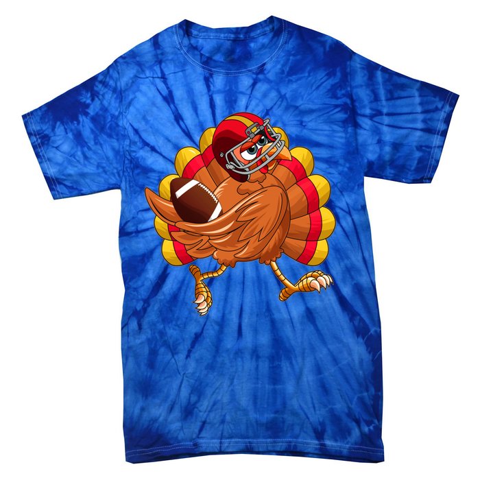 Turkey Bowl Thanksgiving Football Player Costume Gift Tie-Dye T-Shirt