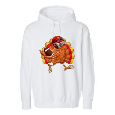 Turkey Bowl Thanksgiving Football Player Costume Gift Garment-Dyed Fleece Hoodie