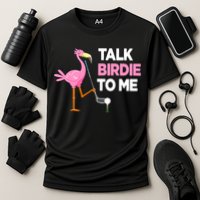 Talk Birdie To Me Flamingo Playing Golf Funny Cooling Performance Crew T-Shirt