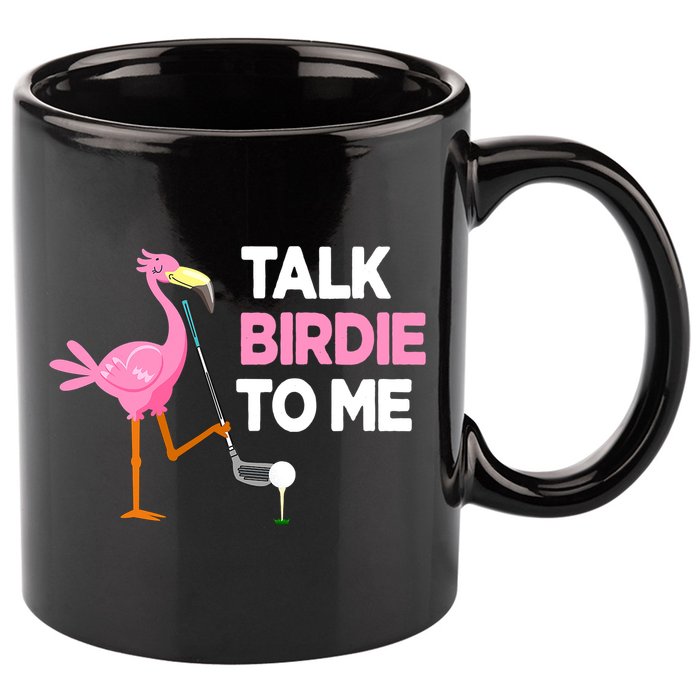 Talk Birdie To Me Flamingo Playing Golf Funny 11oz C Handle Ceramic Mug