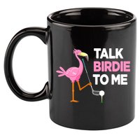 Talk Birdie To Me Flamingo Playing Golf Funny 11oz C Handle Ceramic Mug