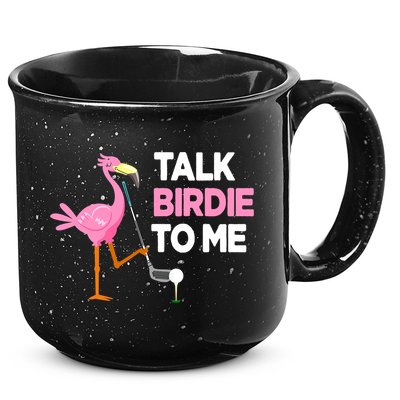 Talk Birdie To Me Flamingo Playing Golf Funny 15oz Campfire Ceramic Mug