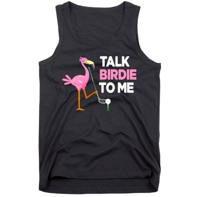 Talk Birdie To Me Flamingo Playing Golf Funny Tank Top