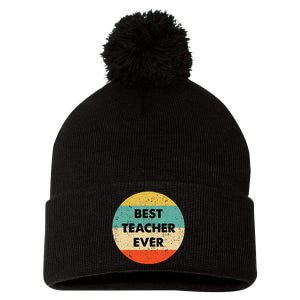 Teacher Best Teacher Ever Pom Pom 12in Knit Beanie