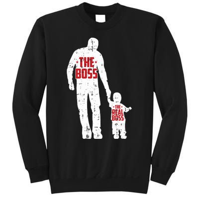 The Boss The Real Boss Fathers Day Dad Son Daughter Matching Sweatshirt