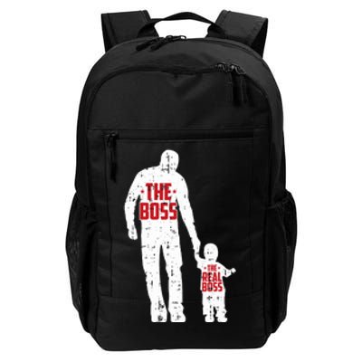 The Boss The Real Boss Fathers Day Dad Son Daughter Matching Daily Commute Backpack