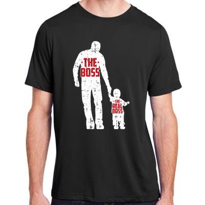 The Boss The Real Boss Fathers Day Dad Son Daughter Matching Adult ChromaSoft Performance T-Shirt