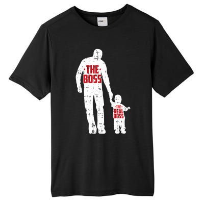 The Boss The Real Boss Fathers Day Dad Son Daughter Matching Tall Fusion ChromaSoft Performance T-Shirt